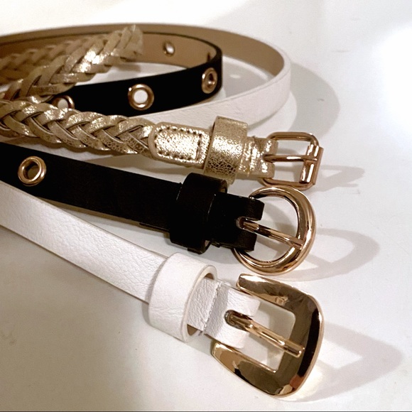 Accessories - Set of gold, white and black belts